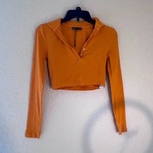 RIBBED POLO Orange